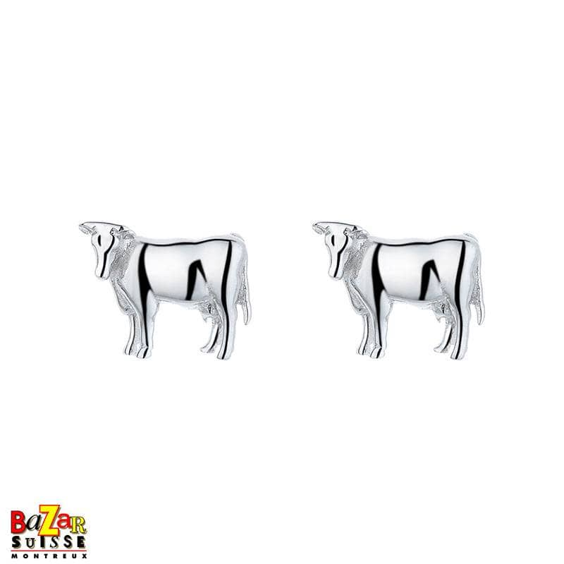 Orecchini a forma di mucca - White Alpina