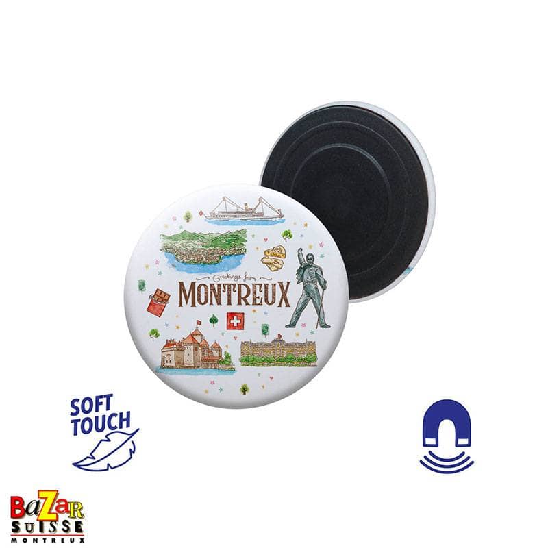 Aimant décoratif rond et souple – motifs de Montreux