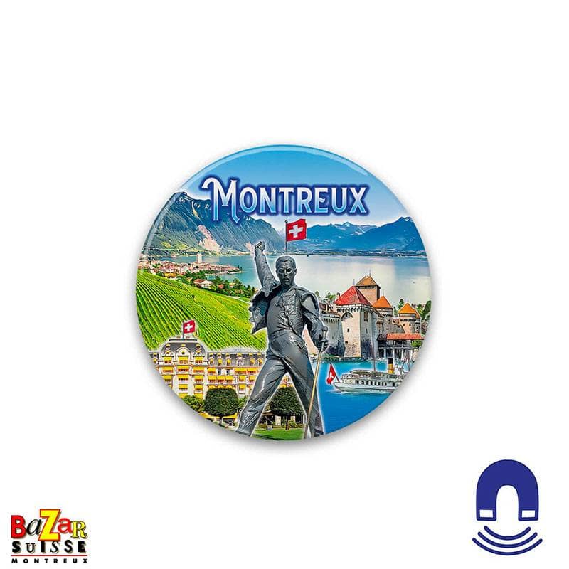 Aimant décoratif rond – motifs de Montreux