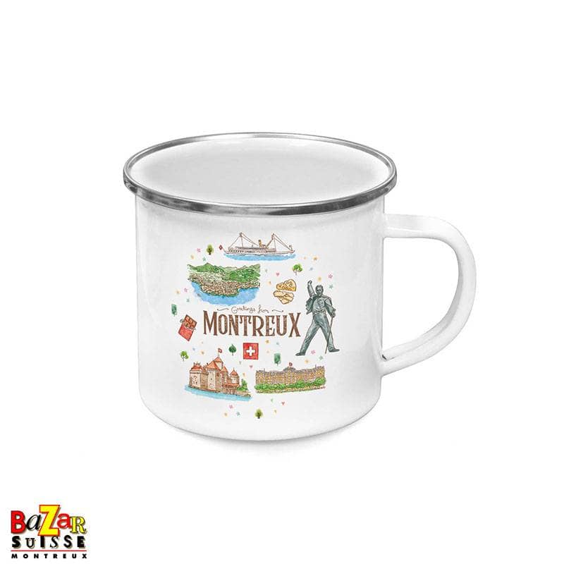 Emaille-Tasse – Montreux-Motive