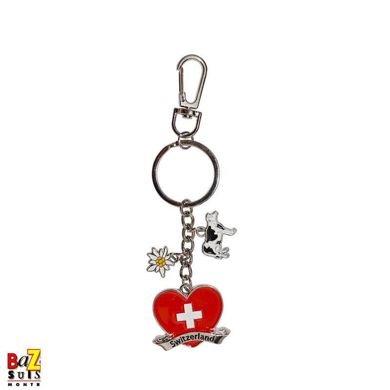 Portachiavi a cuore con ciondoli
