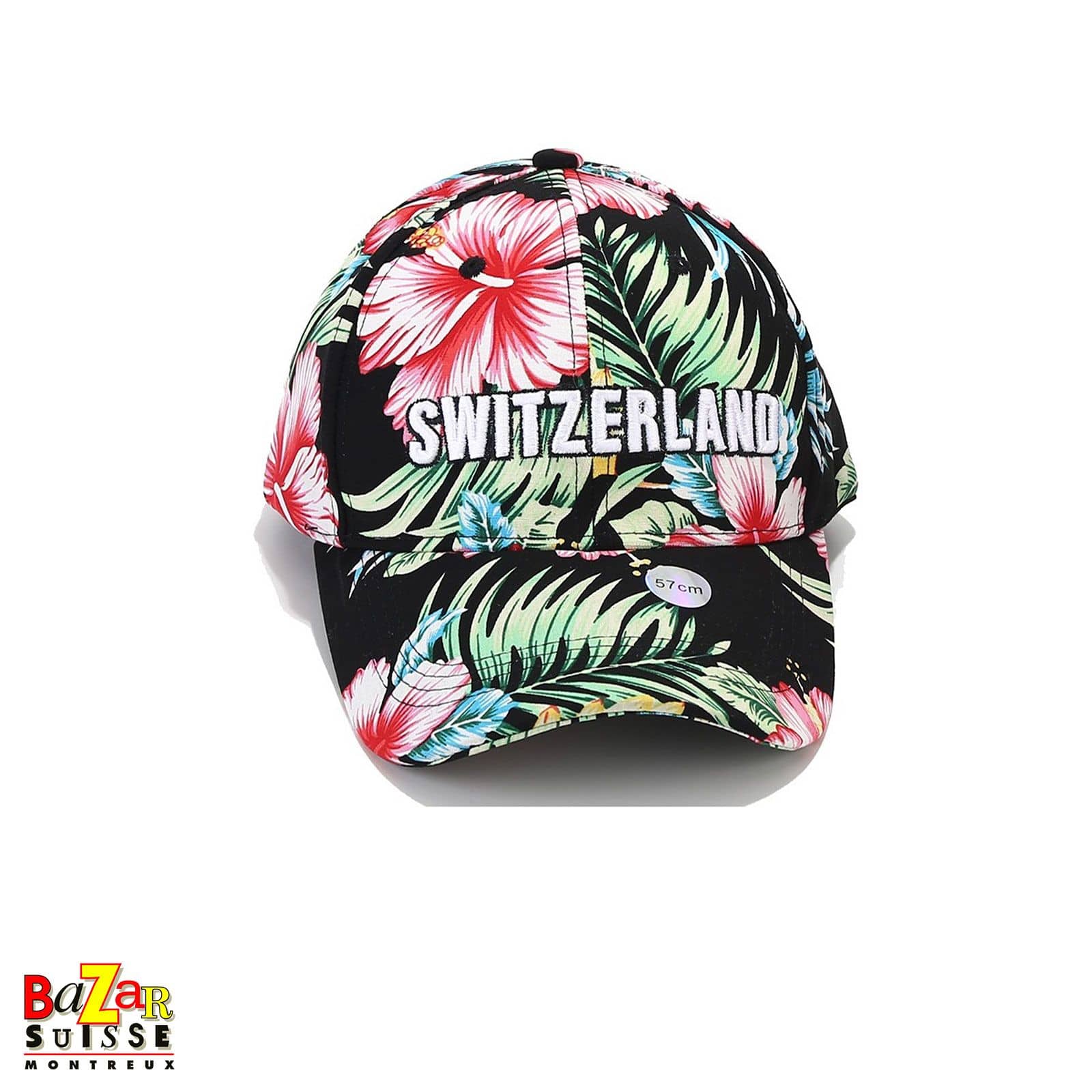 Switzerland-Cap mit Blumenmuster