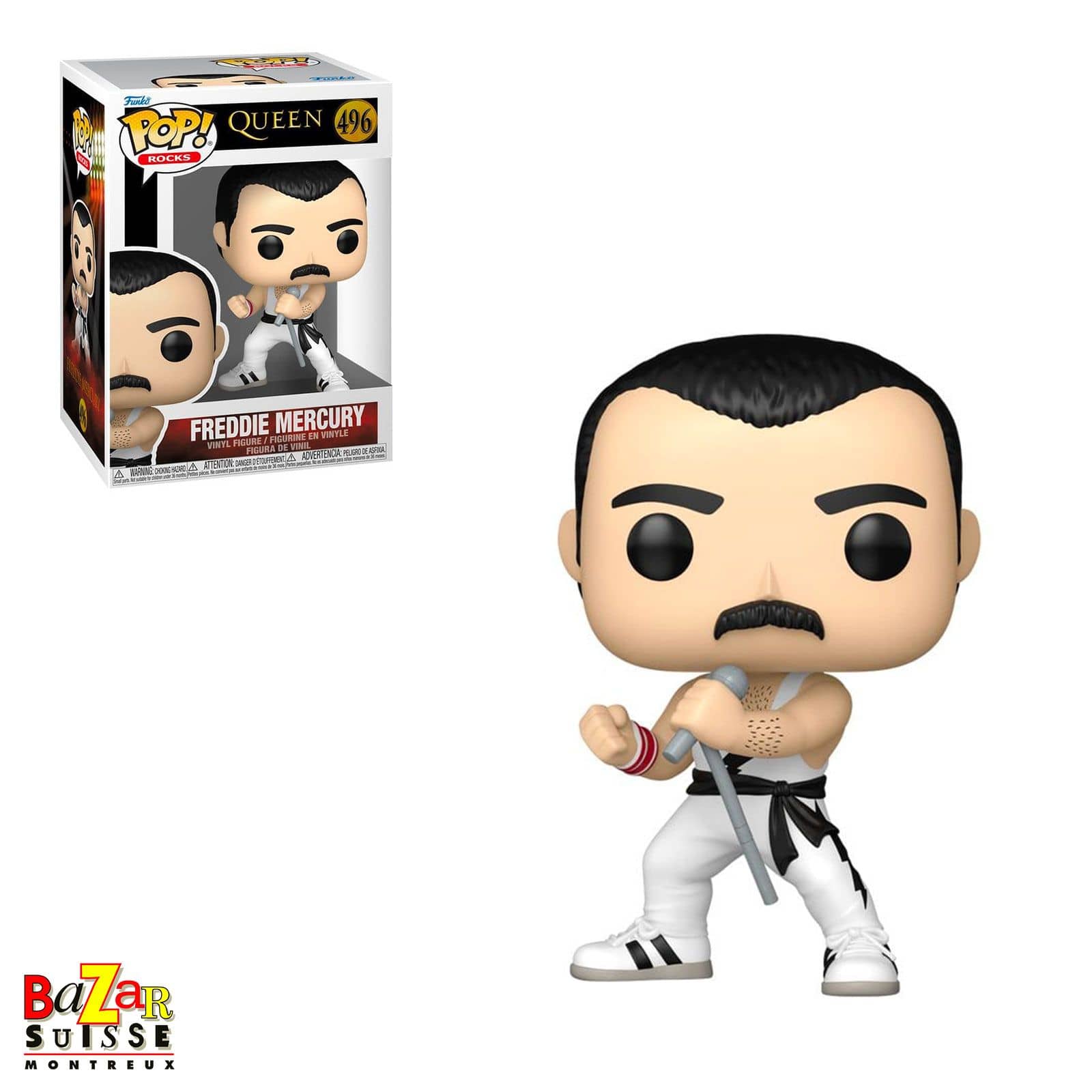 QUEEN FUNKO Pop! Rocks – figurine Freddie Mercury en débardeur blanc