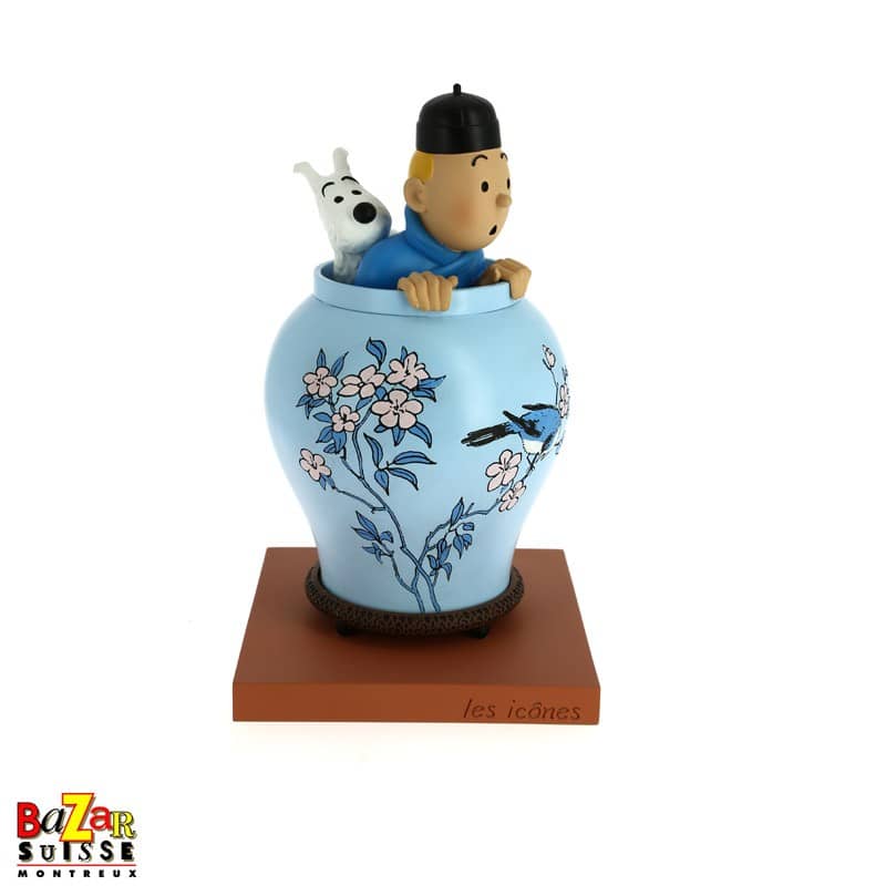 The Blue Lotus vase figurine