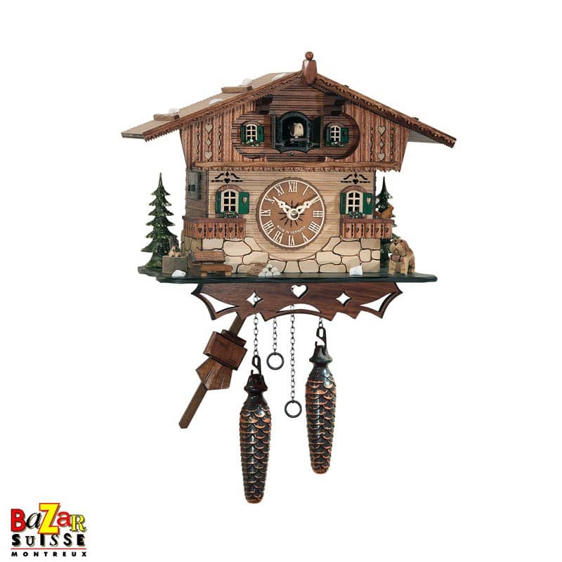 Orologio a cucù al quarzo - chalet con San Bernardo