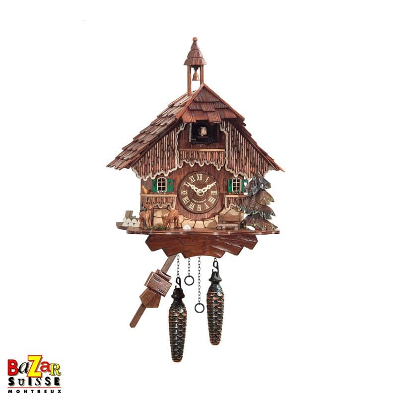 Orologio a cucù al quarzo – fattoria con 2 cerbiatti