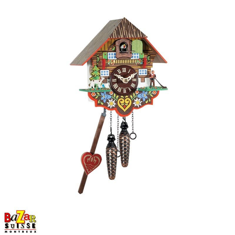 Quartz cuckoo clock – alphorn player