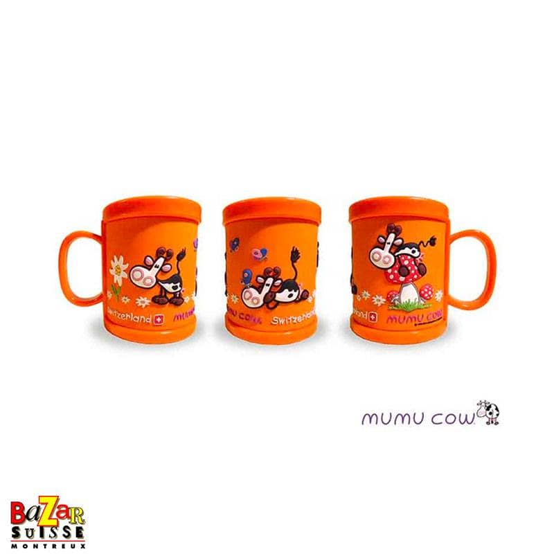 Tasse plastique Mumu Cow - orange