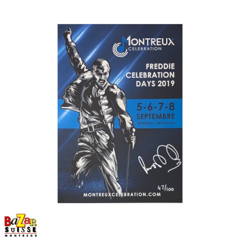 Poster originale Montreux Celebration firmato da Peter Freestone