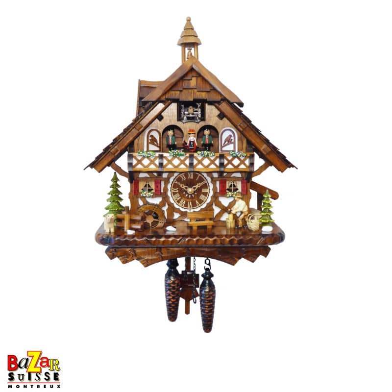 Quartz Cuckoo Clock – Woodcutter/Water Mill/Dancers