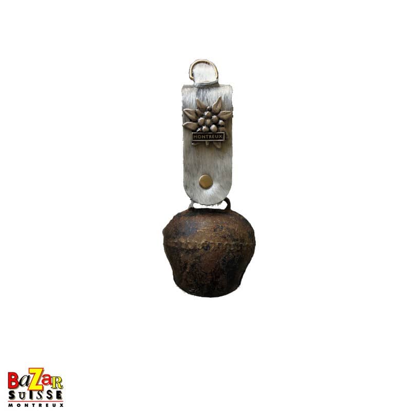 Cloche en tôle forgée avec courroie en fourrure