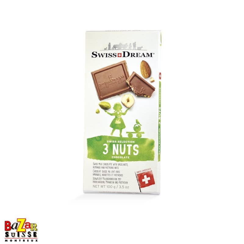 Swiss Dream Swiss milk chocolate – almonds, hazelnuts and pistachios