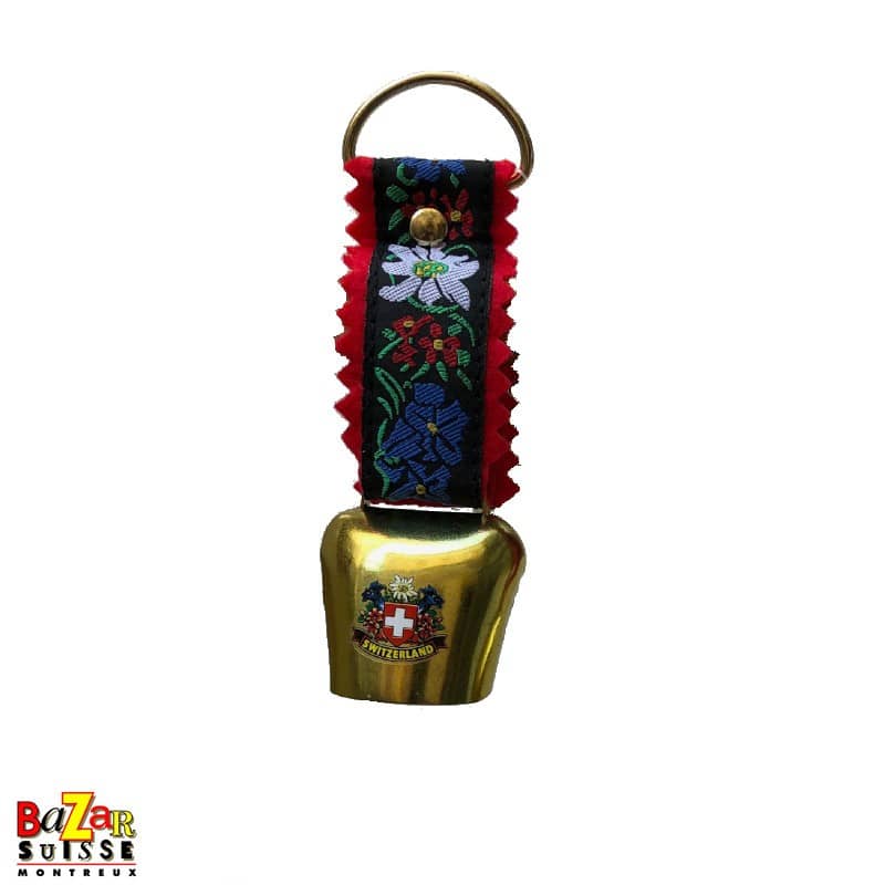 Cloche à motif floral avec courroie en tissu