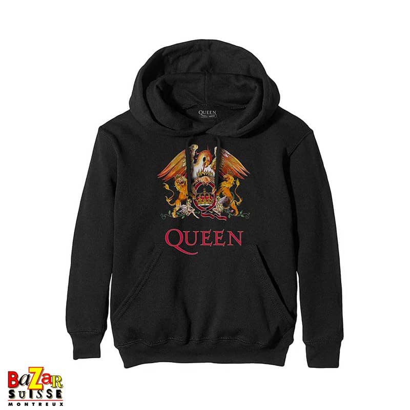 Felpa con cappuccio Queen Crest nera