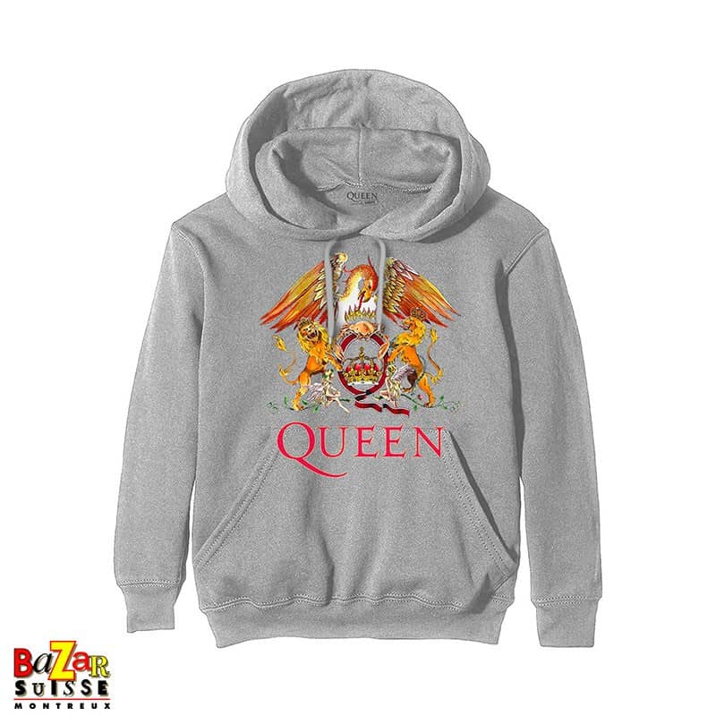 Felpa con cappuccio Queen Crest grigia