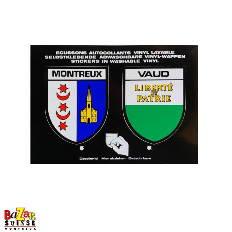Aufkleber mit den Wappen von Montreux und des Kantons Vaud