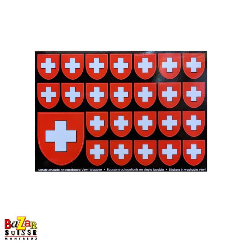 24 kleine Schweizerflaggen-Aufkleber