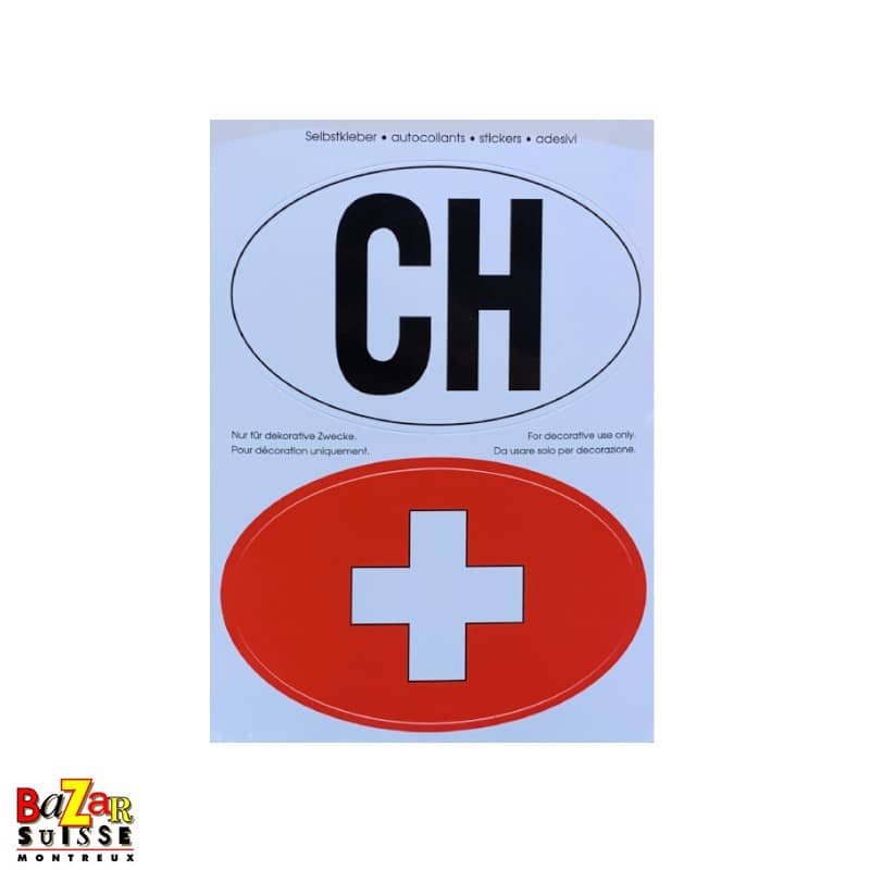 CH- und Schweizer-Kreuz-Aufkleber