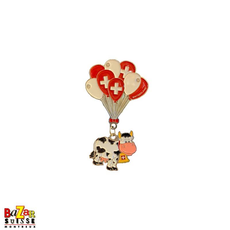 Aimant décoratif – vache avec ballons