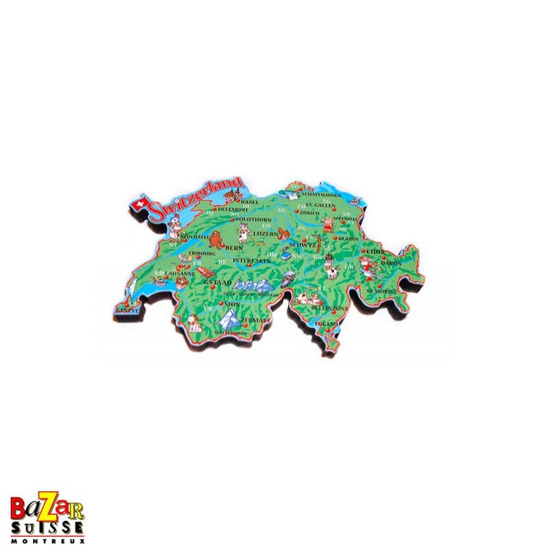 Aimant décoratif – carte de la Suisse