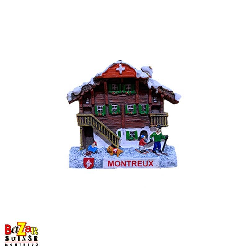Aimant décoratif – chalet en hiver