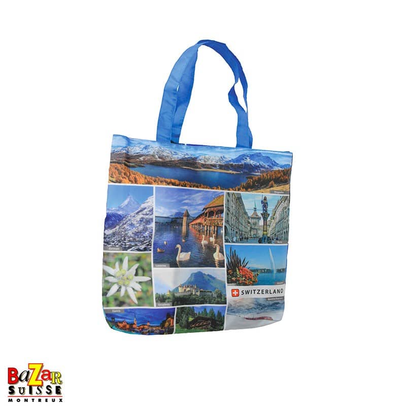 Borsa pieghevole con motivi svizzeri