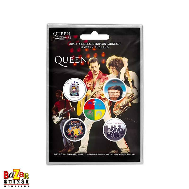 Set mit 5 Queen-Ansteckbuttons – Later Albums