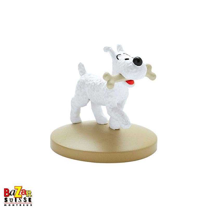 Snowy with a bone figurine