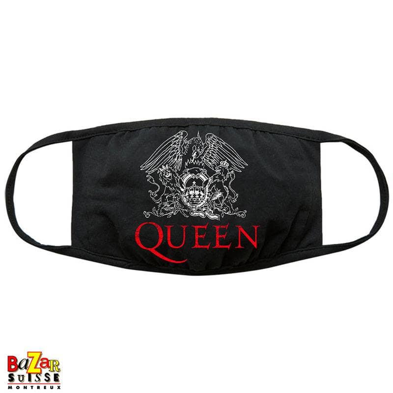 Weisse Stoffmaske mit Queen Crest