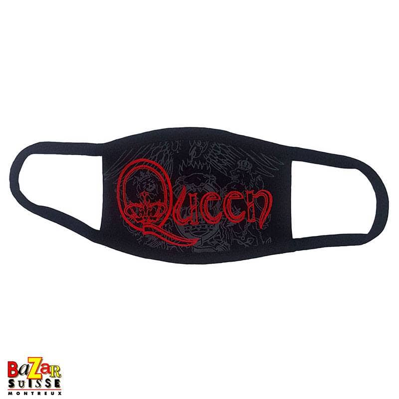 Rote Stoffmaske mit Queen-Retro-Logo